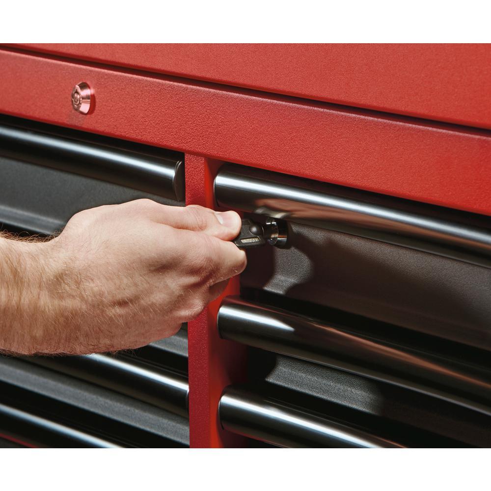 46 in. 16-Drawer Steel Tool Chest and Rolling Cabinet Set, Textured Red and Black Matte - Super Arbor