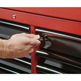 46 in. 16-Drawer Steel Tool Chest and Rolling Cabinet Set, Textured Red and Black Matte - Super Arbor
