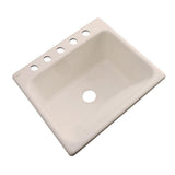 Kensington Drop-In Acrylic 25 in. 5-Hole Single Bowl Utility Sink in White - Super Arbor
