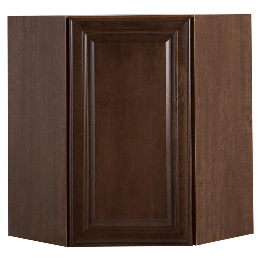 Benton Assembled 23.6x30x23.6 in. Corner Wall Cabinet in White - Super Arbor
