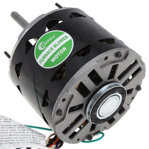 Century D1036 blower motor - side view (Type: Permanent Split Capacitor; Voltage: 230V, 208V, 208/230V)