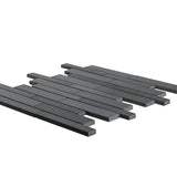 Jeffrey Court Tarmac Gray 10 in. x 11.875 in. x 8 mm Interlocking Honed Natural Stone Mosaic Tile