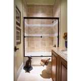 Classic 60 in. x 57 in. Clear Semi-Frameless Sliding Tub Door in Oil Rubbed Bronze