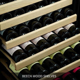 KingsBottle 106-Bottle Capacity Black Dual Zone Cooling Built-In/Freestanding Wine Chiller