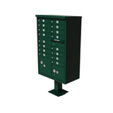 16-Mailboxes 1-Outgoing Mail Compartment 2-Parcel Lockers Pedestal Mount Cluster Box Unit - Super Arbor