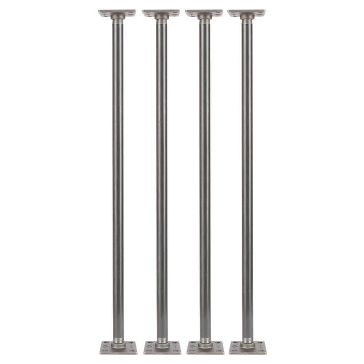 3/4 in. x 2.5 ft. L Black Steel Pipe Square Flange Table Kit (Set of 4)