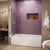 Aqua Fold 36 in. x 58 in. Frameless Hinged Tub Door in Chrome - Super Arbor