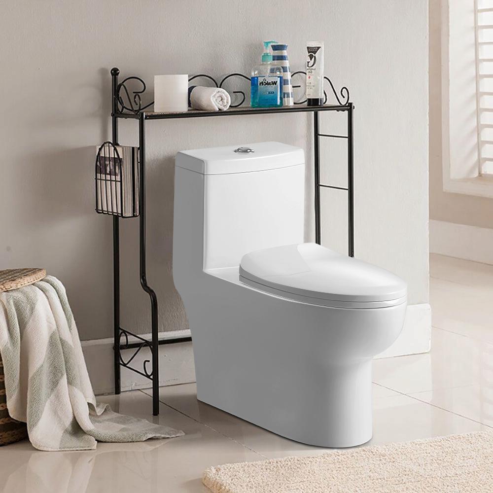 Dual Flush 1-piece 1.28/1.6 GPF Elongated One Piece Toilet with Soft Closing Seat - Super Arbor