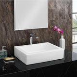 Swiss Madison Voltaire Ceramic Rectangle Vessel Sink in White