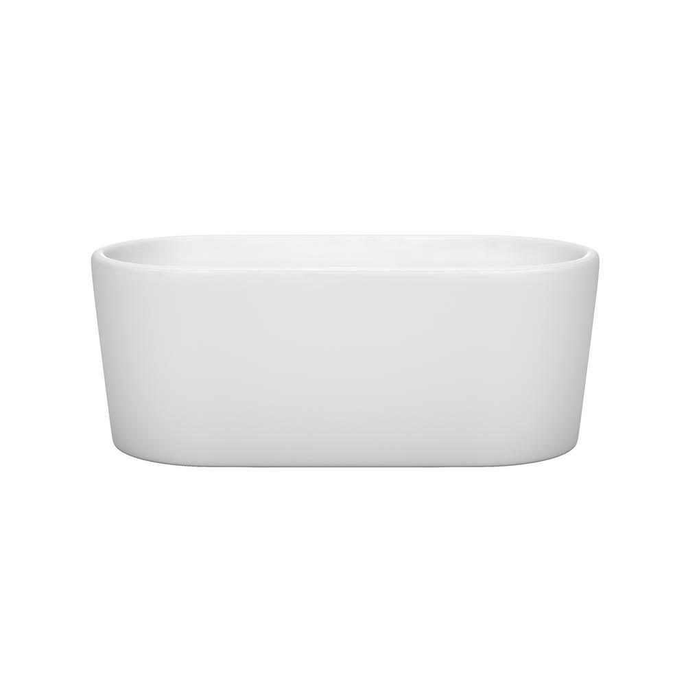 Ursula 4.91 ft. Acrylic Classic Flatbottom Non-Whirlpool Bathtub in White - Super Arbor