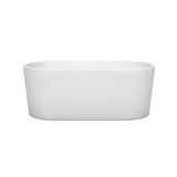 Ursula 4.9 ft. Acrylic Flatbottom Non-Whirlpool Bathtub in White with Brushed Nickel Trim - Super Arbor
