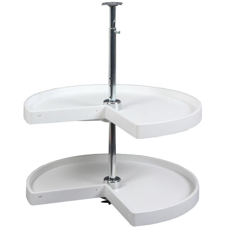 Knape & Vogt 2-Tier Plastic Pie-Cut Cabinet Lazy Susan