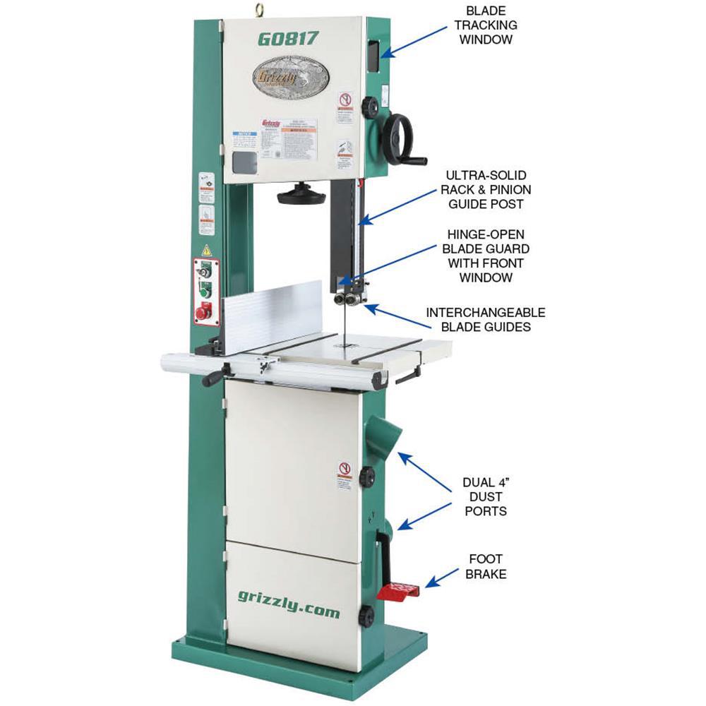 Super Heavy-Duty 14" Resaw Bandsaw with Foot Brake - Super Arbor