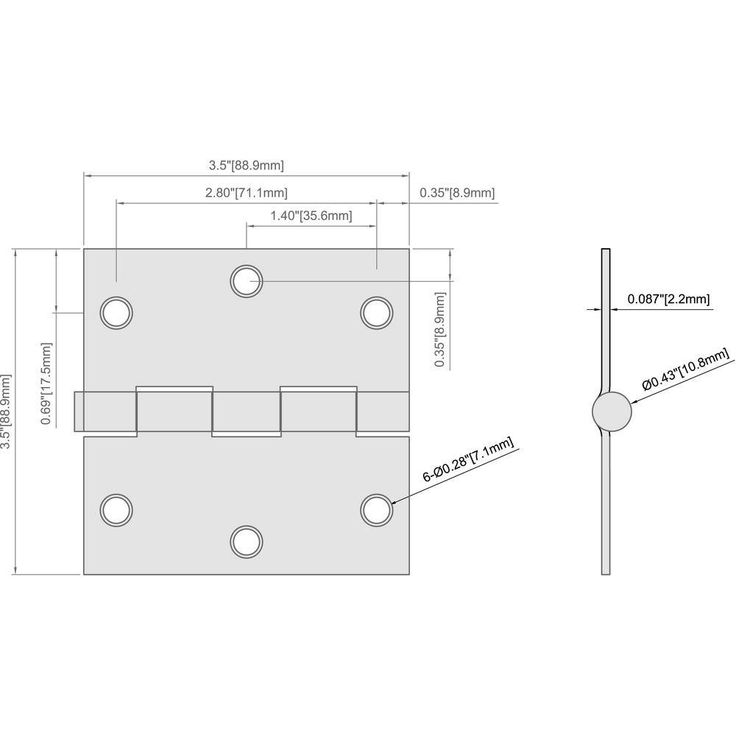 3-1/2 in. Chrome Square Corner Door Hinges Value Pack (3-Pack)