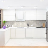 Jeffrey Court Karats White 10.625 in. x 11.125 in. x 8 mm Hexagon Natural Stone/Metal Wall and Floor Mosaic Tile