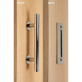 Contemporary 12 in. Black Powdered Ladder Pull and Flush Sliding Barn Door Handle - Super Arbor