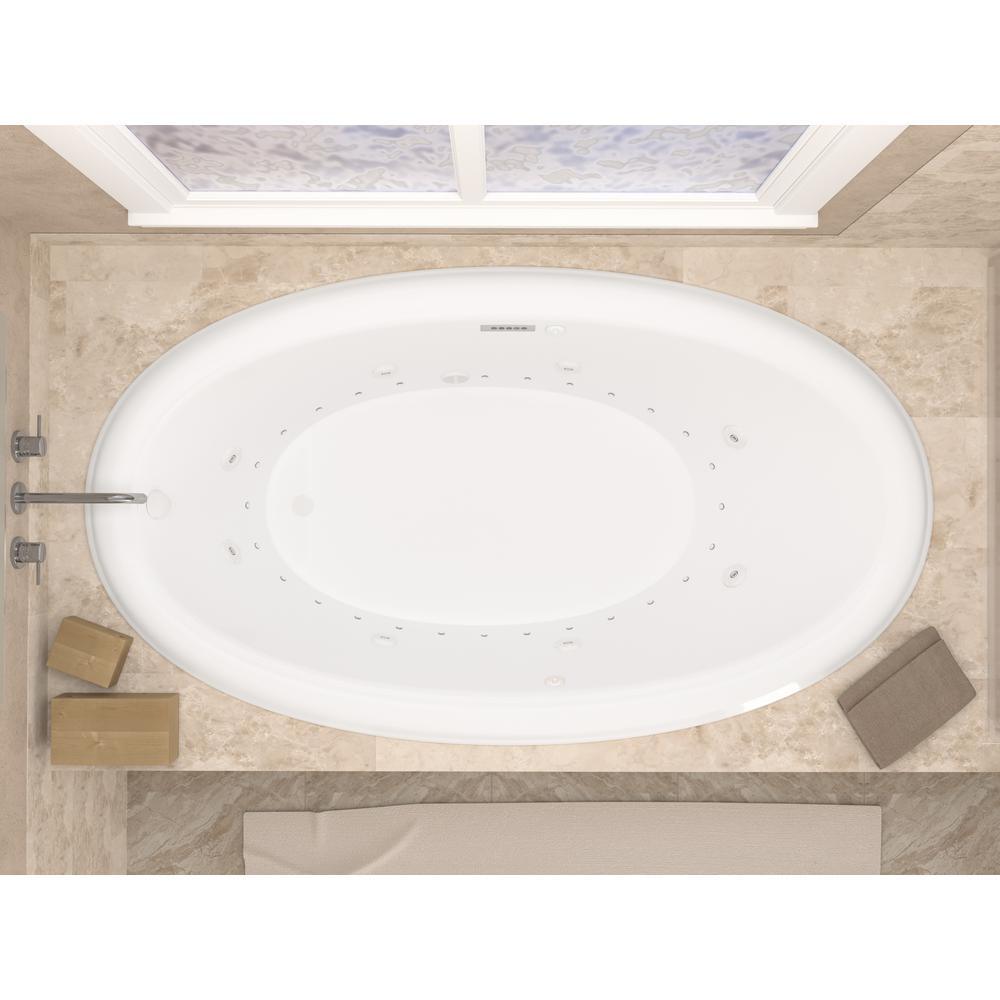 Topaz Diamond Series 70 in. Oval Drop-in Whirlpool and Air Bath Tub in White - Super Arbor