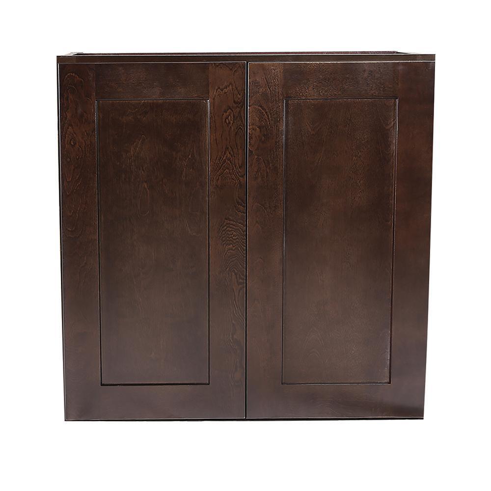 Brookings Plywood Ready to Assemble Shaker 24x36x12 in. 2-Door Wall Kitchen Cabinet in White - Super Arbor