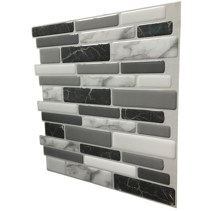 Art3d Marble Gray 12 in. x 12 in. Peel and Stick Wall Tile Backsplash (6-Pack)