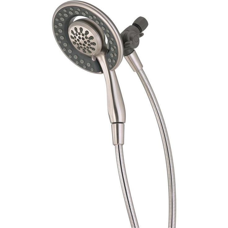 In2ition Two-in-One 4-Spray 6.2 in. Dual Wall Mount Fixed and Handheld Shower Head in Satin Nickel