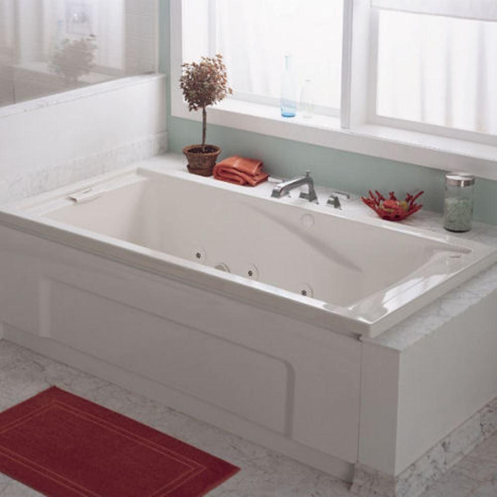 Evolution 60 in. x 36 in. Whirlpool Tub with EverClean Reversible Drain in White - Super Arbor