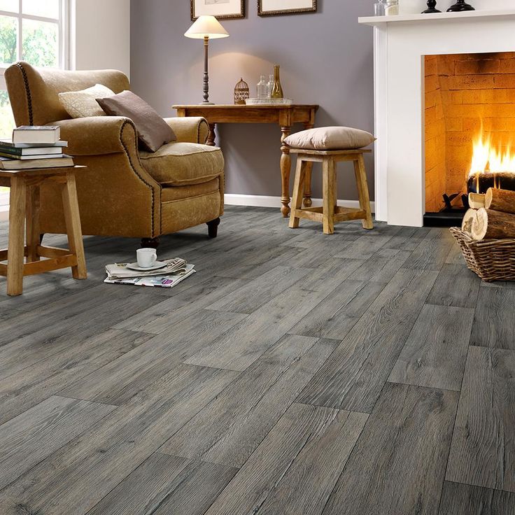 TrafficMASTER Barnwood Oak Grey Residential Vinyl Sheet, Sold by 13.2 ft. Wide x Custom Length