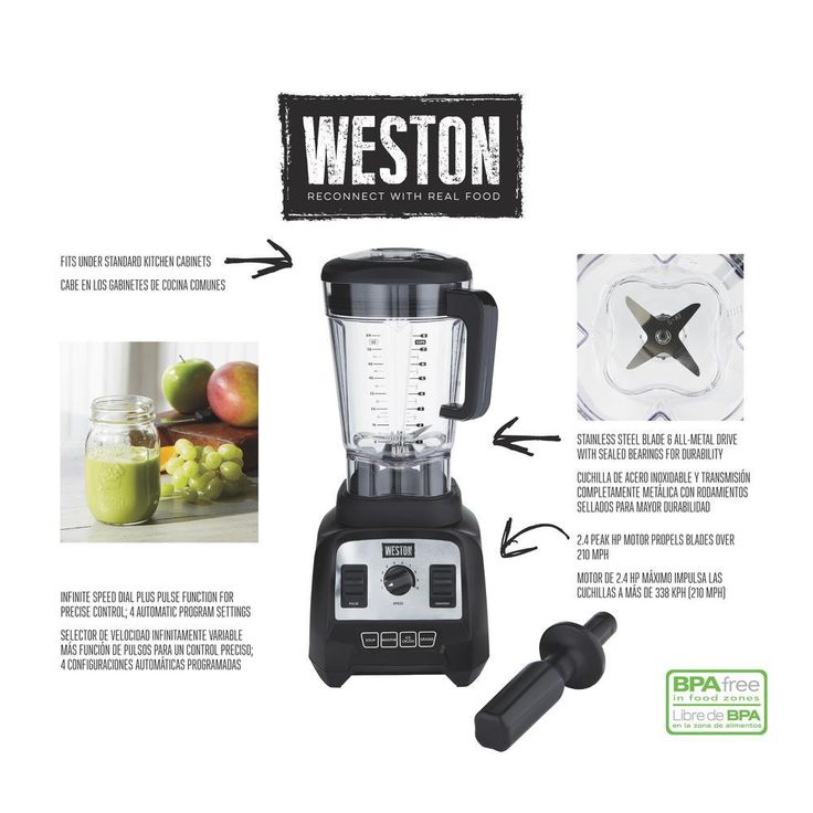 Pro Series 64 oz. 10-Speed Black Blender with 4 Preprogrammed Settings