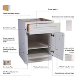 Brookings Plywood Ready to Assemble Shaker 24x30x12 in. 1-Door Blind Wall Kitchen Cabinet in White