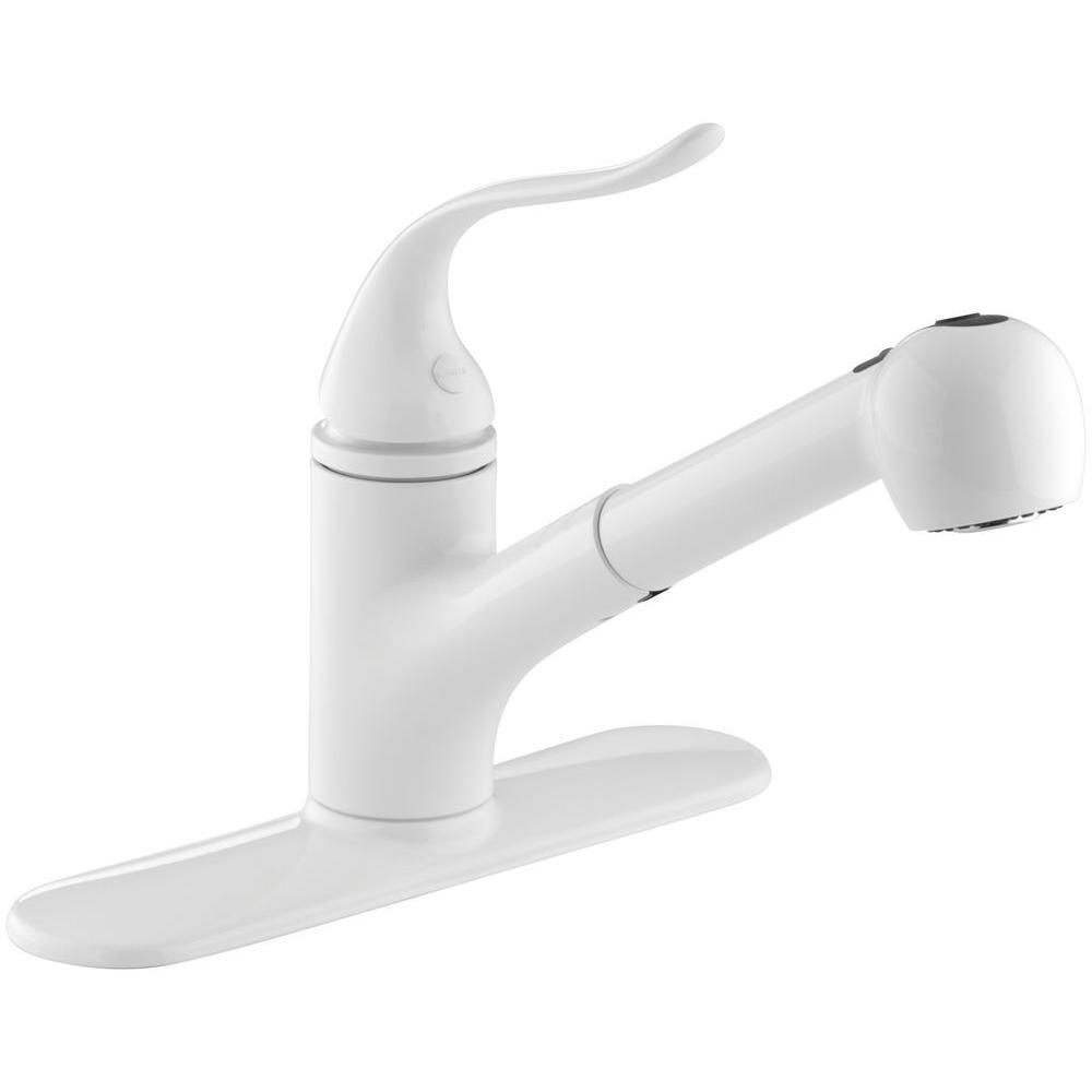 Coralais Single-Handle Pull-Out Sprayer Kitchen Faucet With MasterClean Sprayface In Polished Chrome - Super Arbor