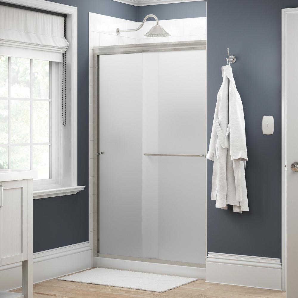 Simplicity 48 in. x 70 in. Semi-Frameless Traditional Sliding Shower Door in Chrome with Clear Glass - Super Arbor