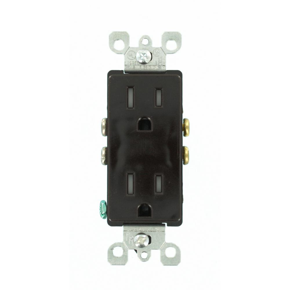 Decora 15 Amp Tamper Resistant Duplex Outlet, Black - Super Arbor