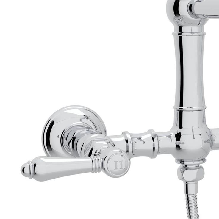 Rohl Country Kitchen Polished Chrome 2-Handle Wall-Mount Bridge Handle Kitchen Faucet