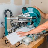 12 in. Dual-Bevel Sliding Compound Miter Saw with Laser with bonus Compact Folding Miter Saw Stand