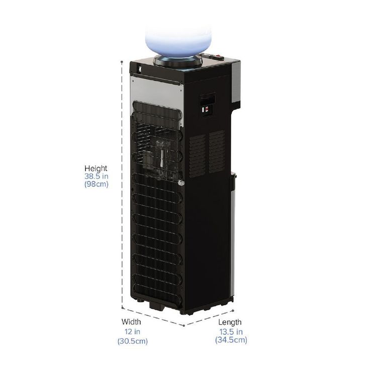 Hot Cold and Room Temp Water Dispenser Cooler Top Load, Tri Temp, Black and Stainless Steel, Essential Series