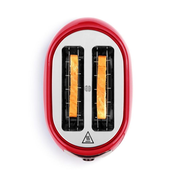 800W Red 2-Slice Toaster
