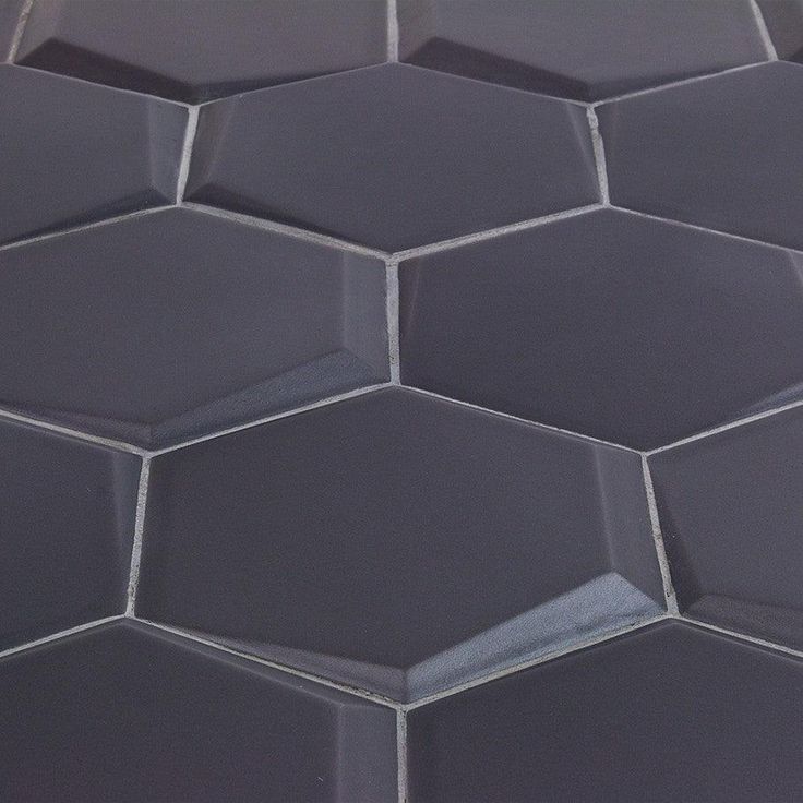 Magen Leveled-Hex Dark Gray Matte Ceramic Hexagon Tile