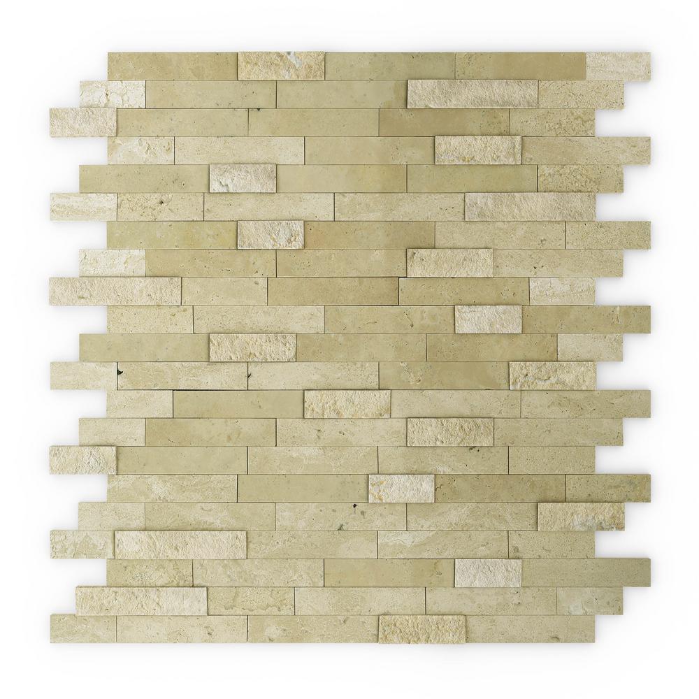 Inoxia SpeedTiles Bengal Brown 11.77 in. x 11.57 in. x 8 mm Stone Self-Adhesive Wall Mosaic Tile (11.4 sq. ft. / case) - Super Arbor