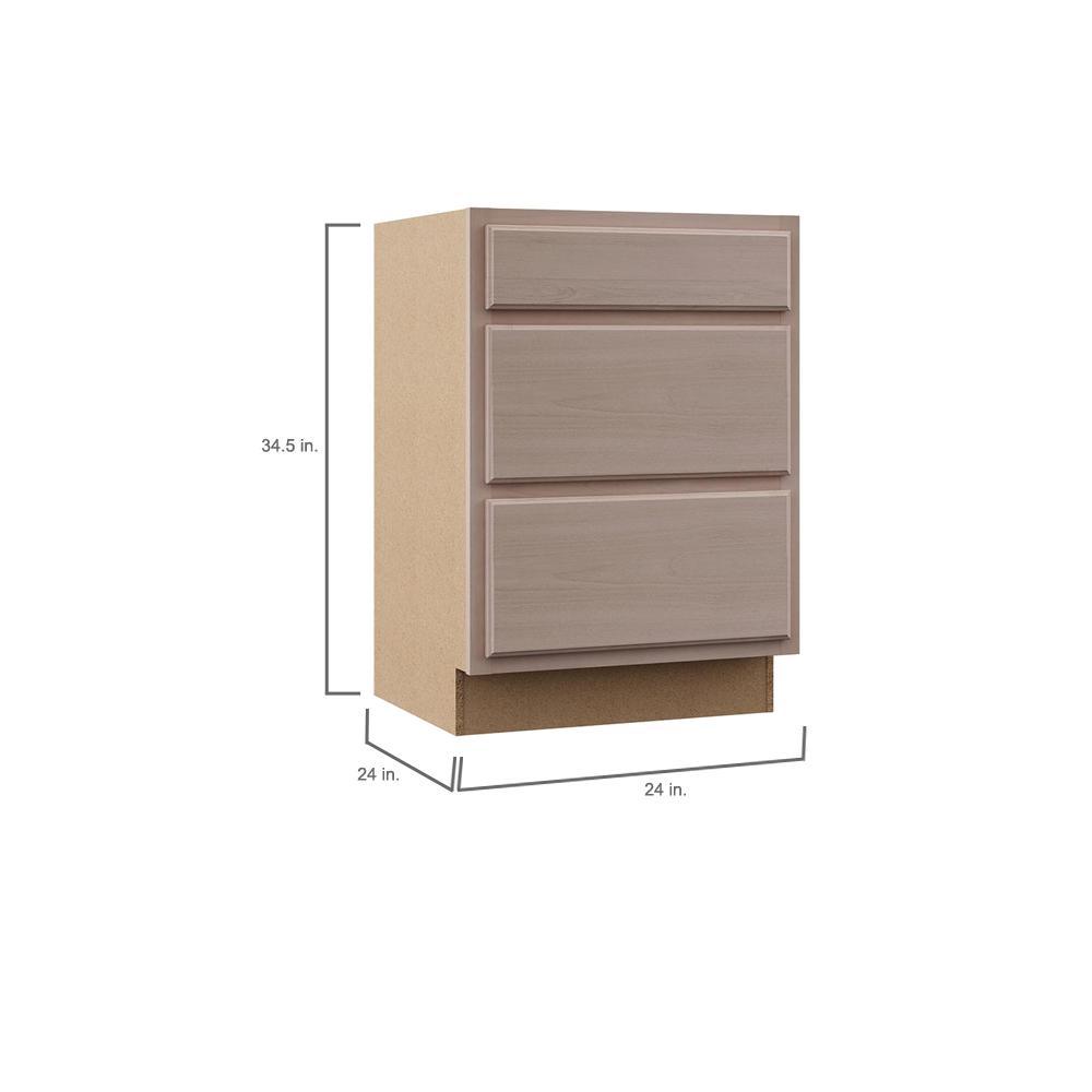 Hampton Assembled 24x34.5x24 in. Drawer Base Kitchen Cabinet in Unfinished Beech - Super Arbor