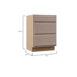 Hampton Assembled 24x34.5x24 in. Drawer Base Kitchen Cabinet in Unfinished Beech - Super Arbor