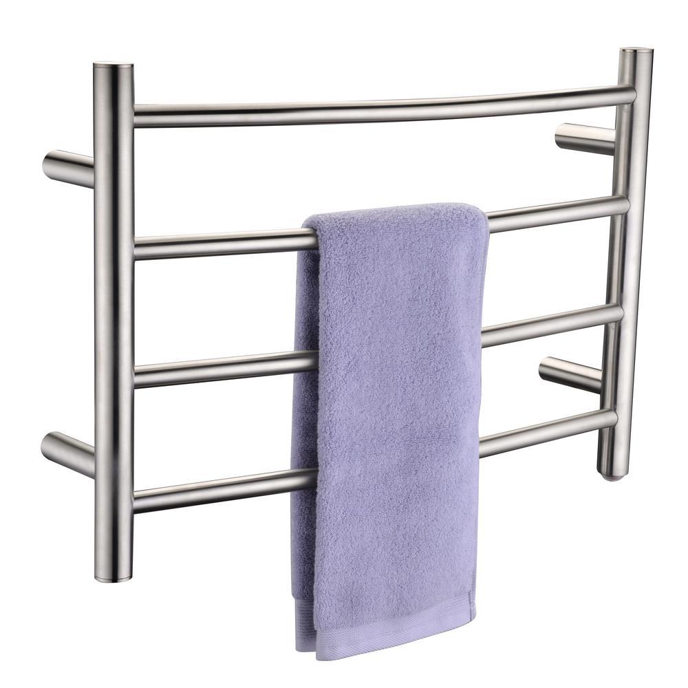 Glow 4-Bar Electric Towel Warmer in Brushed Nickel - Super Arbor