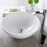 LORDEAR 16 in. x 16 in. Vessel Sink Modern Bathroom Above Round Bowl in White Porcelain Ceramic Vessel Vanity Sink Art Basin
