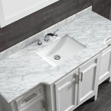Sassy 60 in. Vanity in White with Marble Vanity Top in Carrara White - Super Arbor