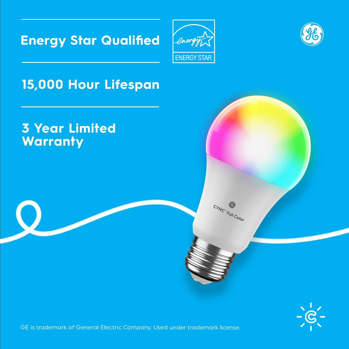 GE C by GE Smart 60-Watt EQ A19 Full Color Dimmable Smart LED Light Bulb
