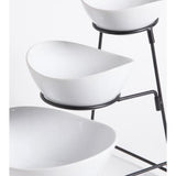Gracious Dining 4-Piece, 3-Tier White Serving Bowl Set with Stand