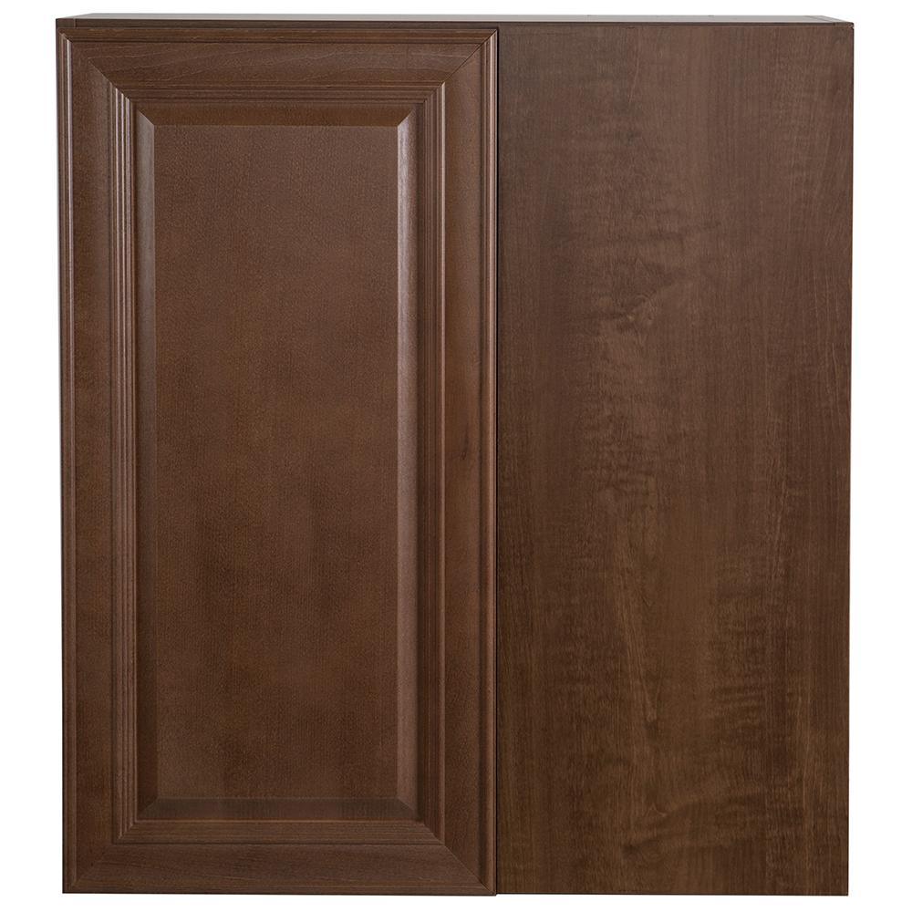 Benton Assembled 23.6x30x23.6 in. Corner Wall Cabinet in White - Super Arbor