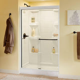 Simplicity 48 in. x 70 in. Semi-Frameless Traditional Sliding Shower Door in Chrome with Clear Glass - Super Arbor