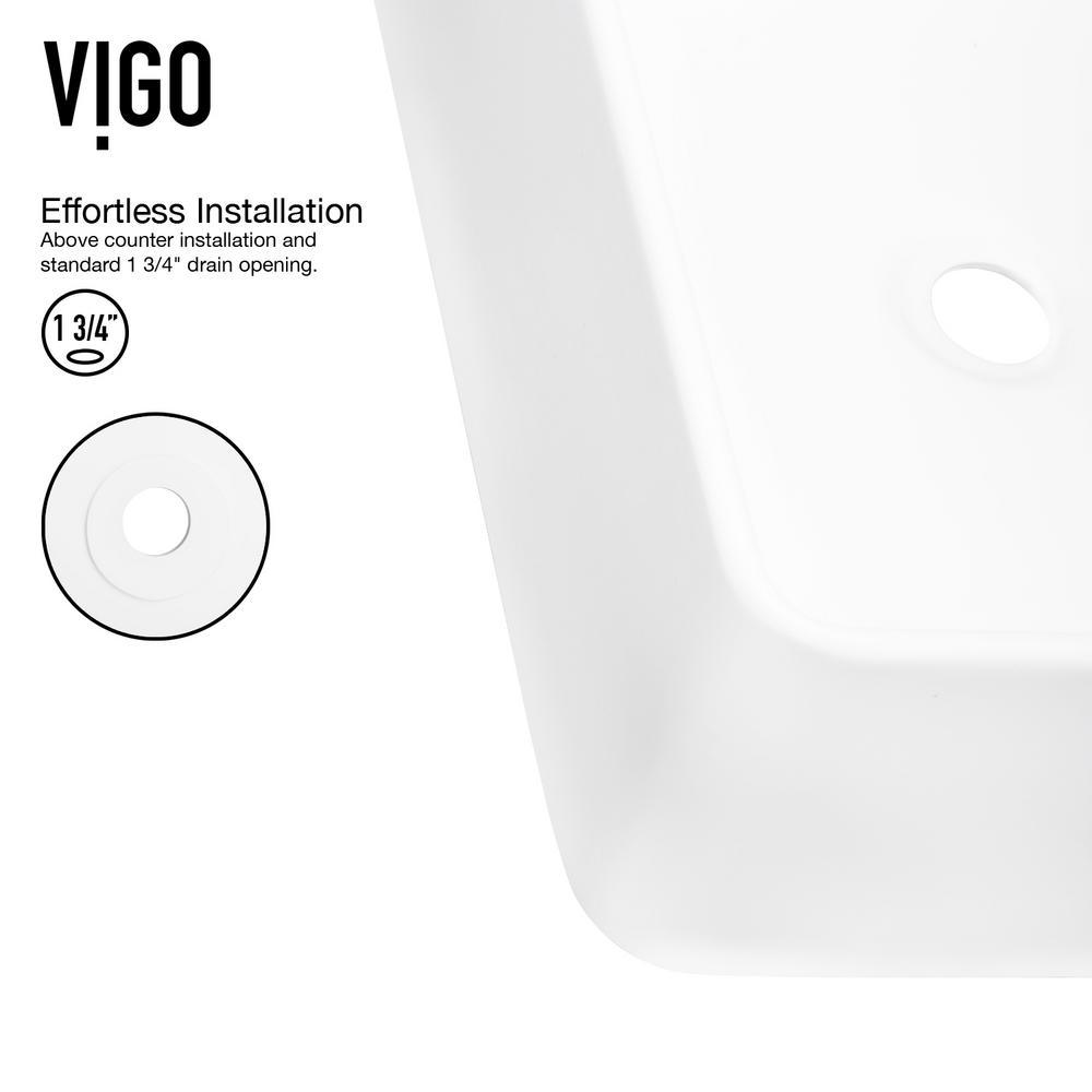 Amaryllis White Matte Stone Vessel Bathroom Sink Set with Linus Vessel Faucet in Matte Black - Super Arbor