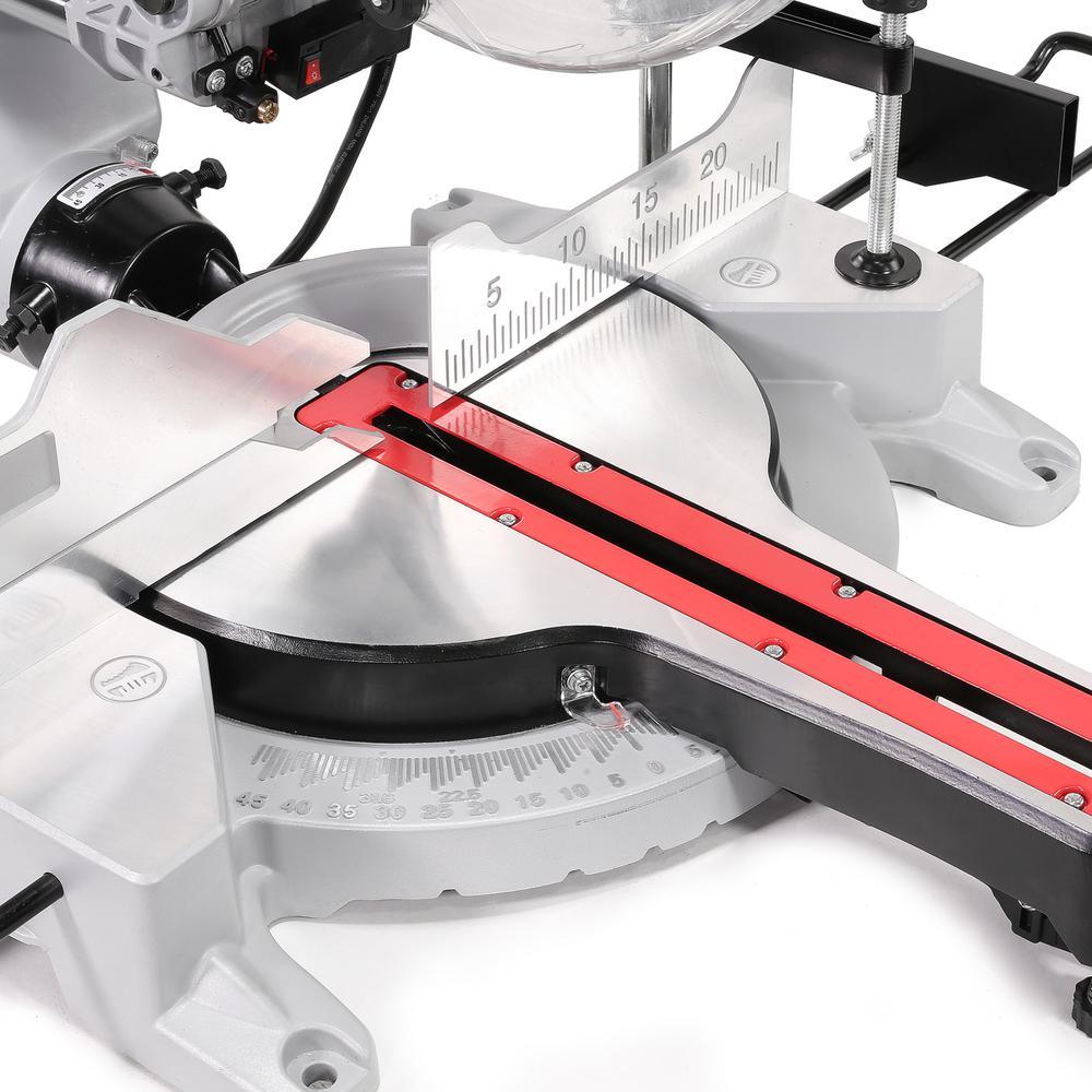 15 Amp 12 in. 4,000 RPM Corded Single-Bevel Sliding Compound Miter Saw - Super Arbor