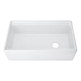 Fireclay 33 in. Single Bowl Farmhouse Apron Front Reversible Kitchen Sink in White with Cutting Board and Grid - Super Arbor