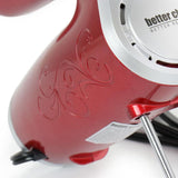 5-Speed Red Hand Mixer with Beaters and Dough Hooks